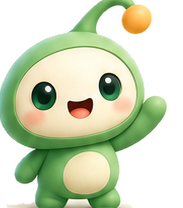 OLY original seed-sprite mascot from the approved brand sheet